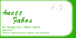 anett fabos business card